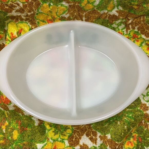 Vintage Glasbake Spring Blossom Divided Casserole Dish - Picture 2 of 7